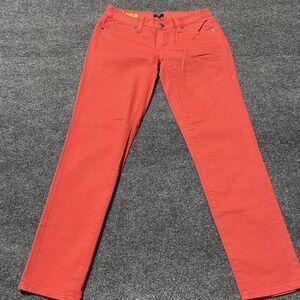 J Crew Toothpick Jeans Womens 25 Red Stretch Slim Fit Pants Classic Style